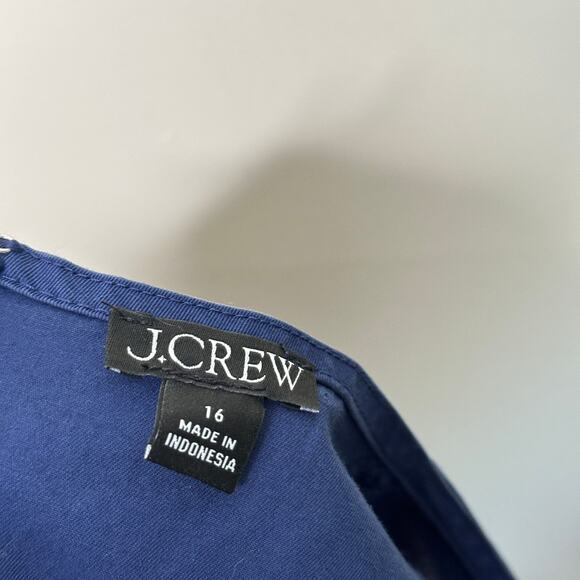J. CREW Fitted Lightweight Chino Dress Navy Blue Sz 16 {C10} - Picture 4 of 6